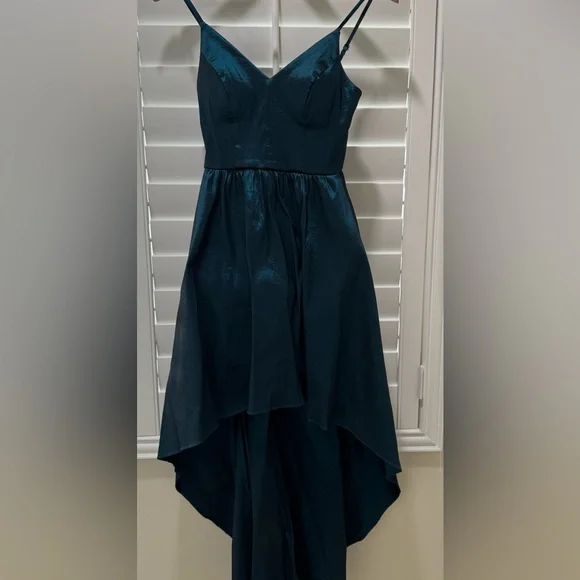 B Darlin Blue Asymmetrical High-Low Spaghetti Strap Dress B Darlin Blue Asymmetrical High-Low Spaghetti Strap Dress